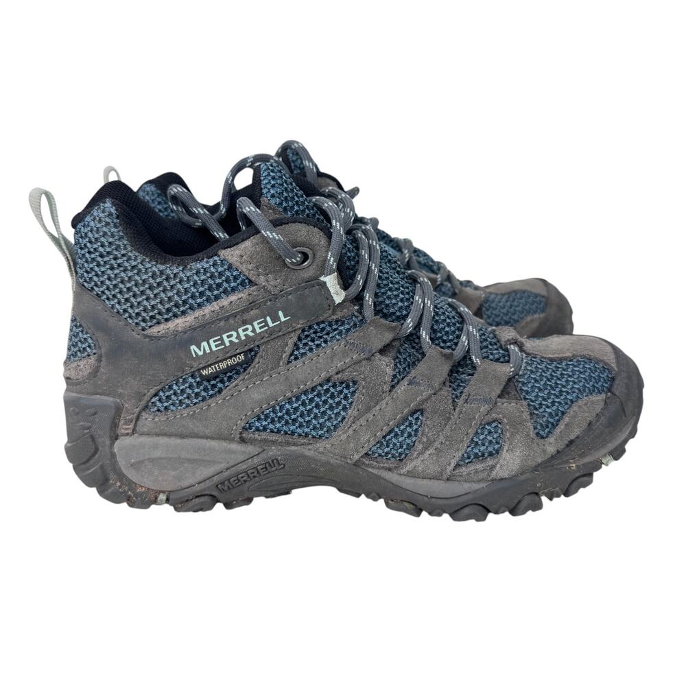 Merrell Alverstone Mid GTX Hiking Boot Women's US 5 Gray Blue Waterproof J52748